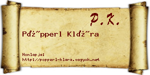 Pöpperl Klára névjegykártya